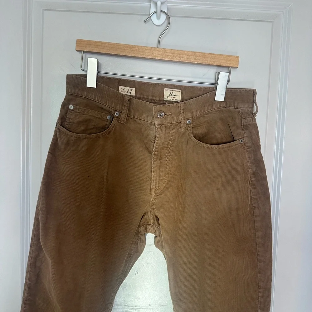 J. Crew Khaki Oak Brown Straight Keg Relaxed Corduroy Pants,31W/32L